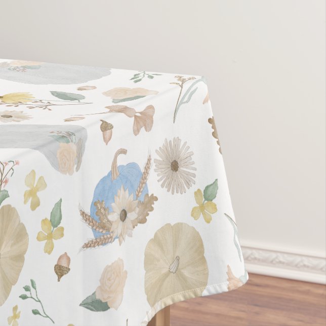 Blue Pumpkin Fall Floral Tableclout Tischdecke (Beispiel)