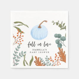 Blue Pumpkin Fall in Liebe Babydusche Serviette