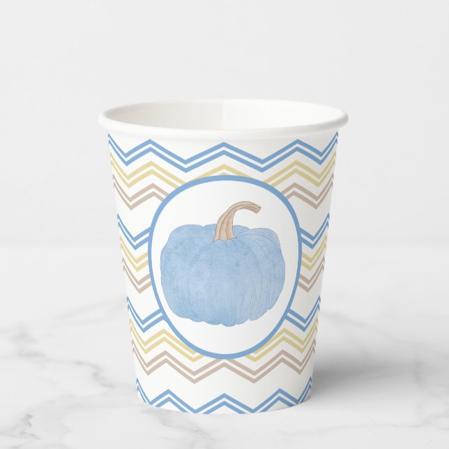 Blue Pumpkin Fall Party Paper Cups Pappbecher (Links)