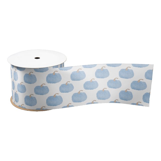 Blue Pumpkin Fall Satin Ribbon Satinband (Spule)