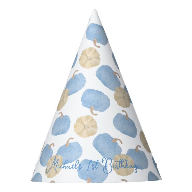 Blue Pumpkin First Birthday Hats Partyhütchen (Vorderseite)