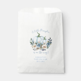 Blue Pumpkin Floral Baby Shower Favor Bag Geschenktütchen
