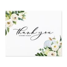 Blue Pumpkin Greenery Abschluss Danke Karte