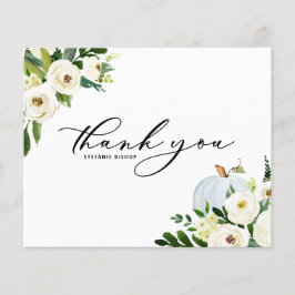 Blue Pumpkin Greenery Abschluss Danke Karte