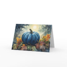 Blue Pumpkin - Grußkarte