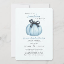 Blue Pumpkin Polka Dots Baby Dusche