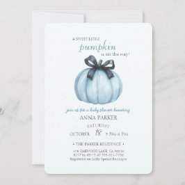 Blue Pumpkin Polka Dots Baby Dusche Einladung