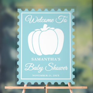 Blue Pumpkin Postage Briefmarke Baby Dusche Willko Acrylschild