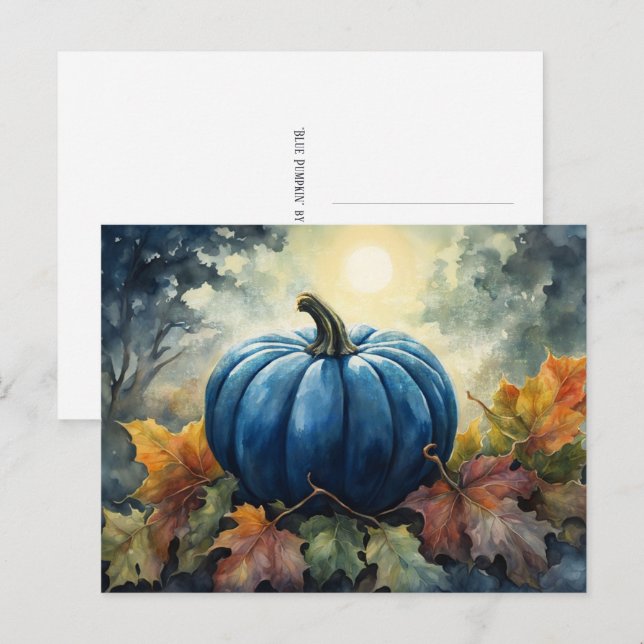 Blue Pumpkin - Postcard Postkarte (Vorne/Hinten)