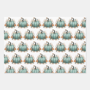 Blue Pumpkin Rustic Erntedank Papers Geschenkpapier Set