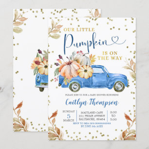 Blue Pumpkin Truck Baby Dusche Einladung