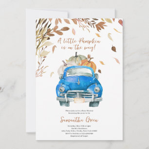 Blue Pumpkin Truck Baby Dusche Einladung