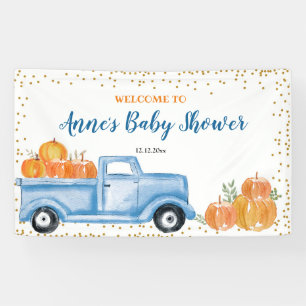 Blue Pumpkin Truck Baby Dusche Party Banner