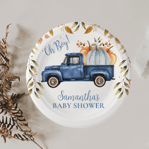 Blue Pumpkin Truck Baby Duschpapier Pappteller