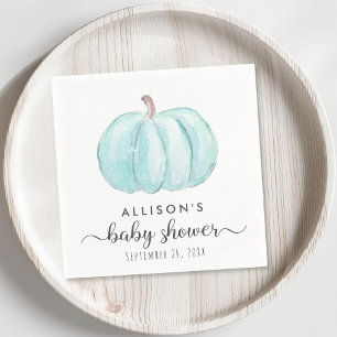 Blue Pumpkin Watercolor Baby Boy Dusche Serviette
