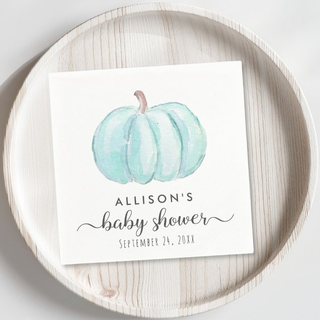 Blue Pumpkin Watercolor Baby Boy Dusche Serviette (Von Creator hochgeladen)
