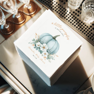 Blue Pumpkin Watercolor Boy Babydusche Napkins Serviette