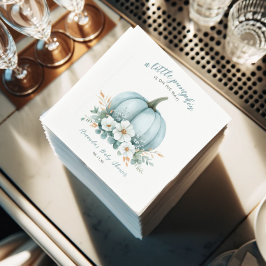 Blue Pumpkin Watercolor Boy Babydusche Napkins Serviette