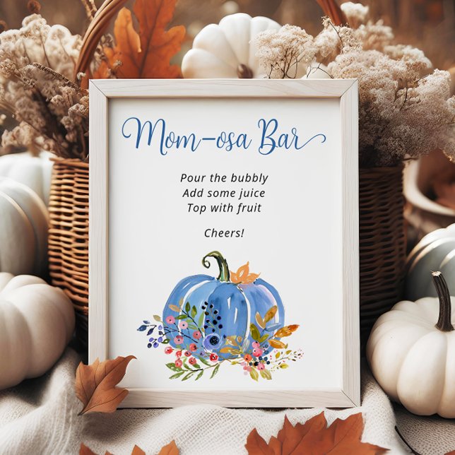 Blue Pumpkin Whimsical Baby Dusche Momosa Bar Poster (Von Creator hochgeladen)