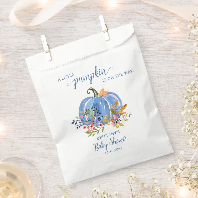 Blue Pumpkin Whimsical Baby Shower Geschenktütchen (Ausgeschnitten)