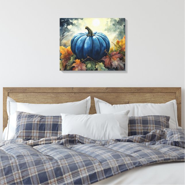 Blue Pumpkin - Wrapped Canvas Leinwanddruck (Insitu (Schlafzimmer))