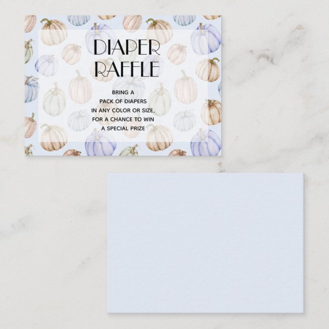 Blue Pumpkins Boy Baby Diaper Raffle Begleitkarte (Vorne/Hinten)