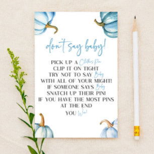 Blue Pumpkins Fall Say Baby Shower Game
