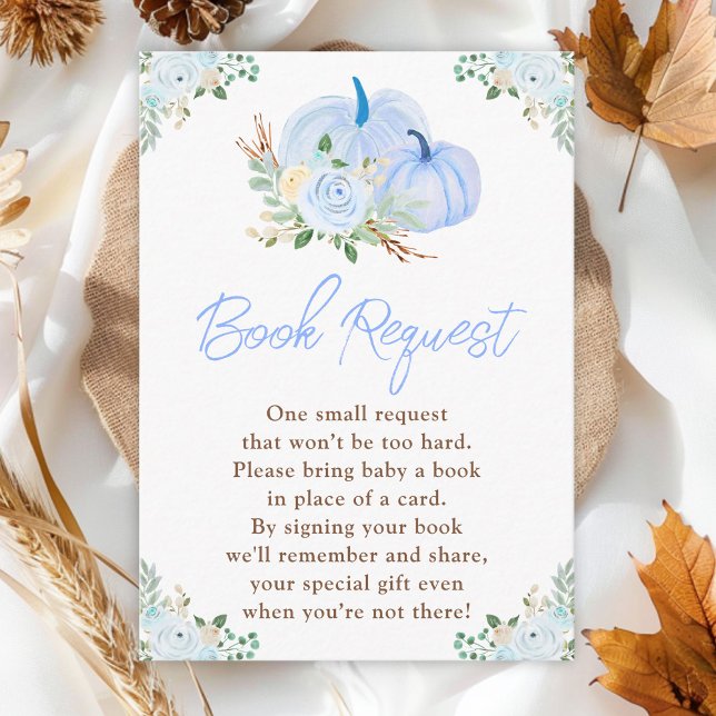 Blue Pumpkins Floral Book Request Begleitkarte (Von Creator hochgeladen)