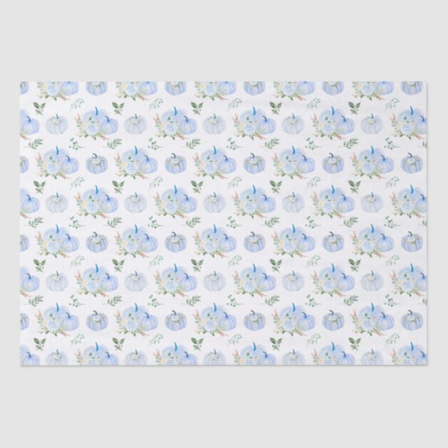 Blue Pumpkins Floral Seidenpapier (Vorderseite)