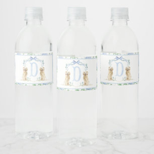 Blue Puppy Dog Baby Dusche Wasserflaschen Labels Wasserflaschenetikett