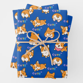 Blue Puppy Geschenkpapier Set