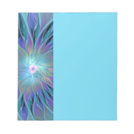 Blue Purple Flower Dream Abstract Fractal Art Notizblock