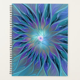 Blue Purple Flower Dream Abstract Fractal Art Planer
