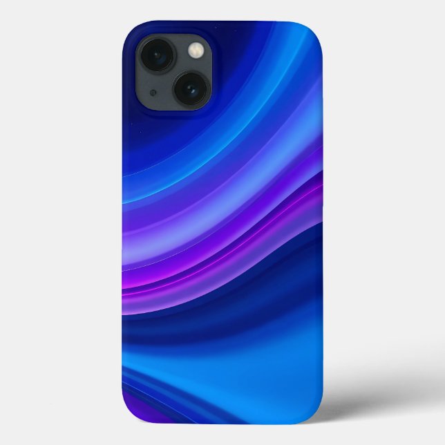 Blue Purple Gradient Wave iPhone Case (Rückseite)