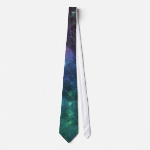Blue, Purple, Green Orbs Textured Look Tie Krawatte