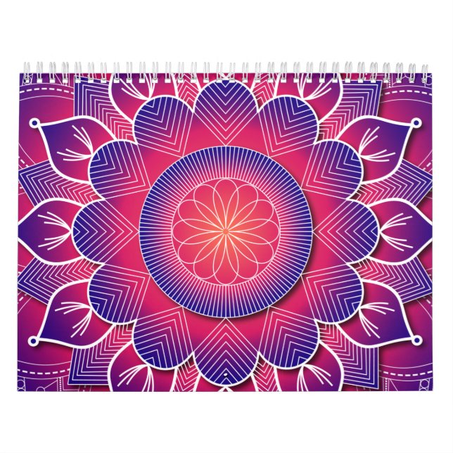 Blue Purple Traditional Mandala Design     Kalender (Titelbild)