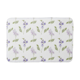 Blue Purple Watercolor Wildflower  Badematte