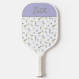 Blue Purple Watercolor Wildflower Custom Name Pickleball Schläger