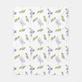 Blue Purple Watercolor Wildflower  Fleecedecke