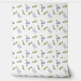 Blue Purple Watercolor Wildflower Wallpaper Tapete