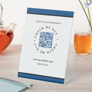 Blue QR Code Generator Pedestal-Zeichen Sockelschild
