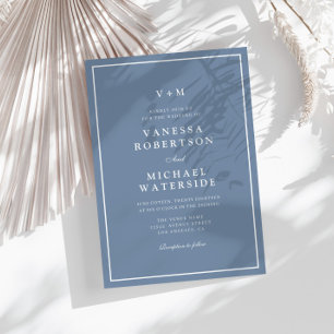 Blue QR Code Hochzeitsempfehlung an der weißen Gre Einladung