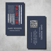 Blue QR Code Mainter American Flag