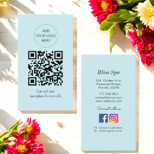 Blue QR Code Wellness-Center Zahnarztklinik Visitenkarte