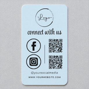 Blue QR Connect mit US-Business-Logo Social Media Visitenkarte
