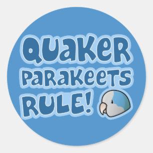 Blue Quaker Parakeets Rule Runder Aufkleber