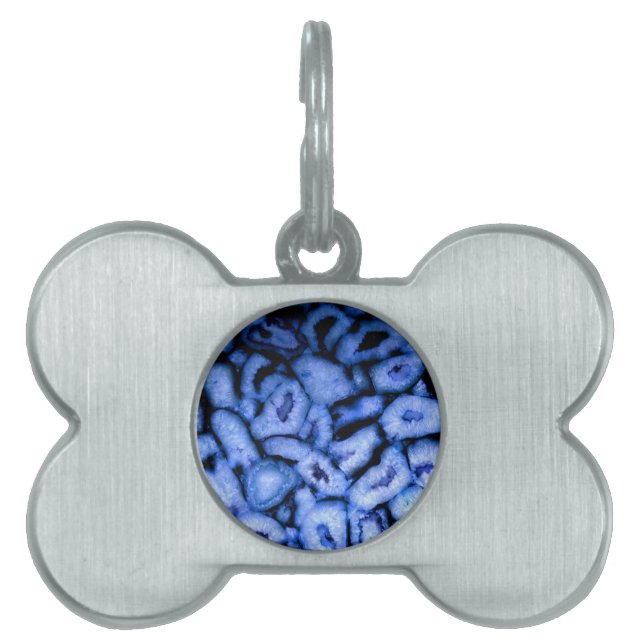 Blue Quartz Agate Geodes Blue Gemstone Tiermarke (Vorderseite)