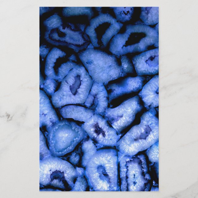 Blue Quartz Agate Geodes Briefpapier (Vorderseite)