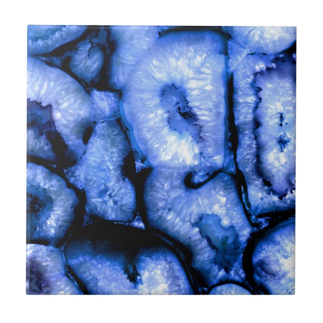 Blue Quartz Agate Geodes Fliese (Vorderseite)