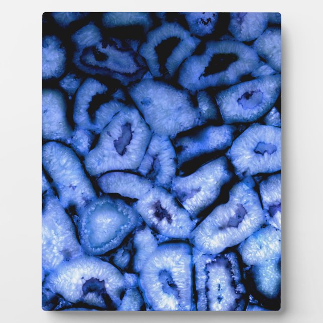 Blue Quartz Agate Geodes Fotoplatte (Vorderseite)